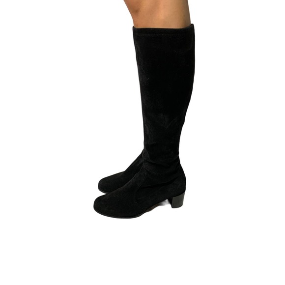Stuart Weitzman Black Heeled Boots - Picture 1 of 8